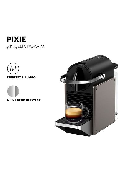 Nespresso C62 Pixie Espresso Coffee Machine,Titan
