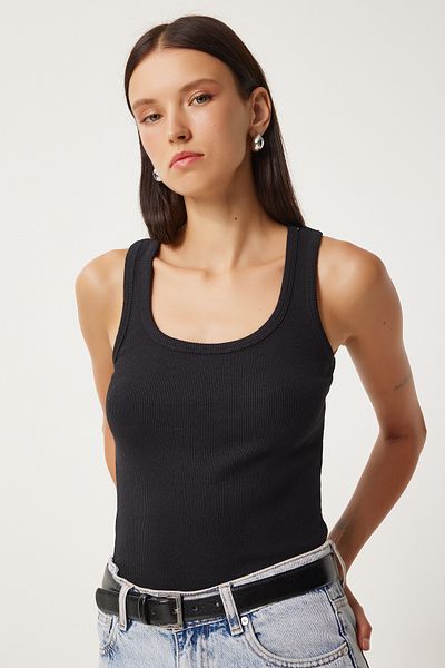 Happiness İstanbul Black Thick Strap Corded Women's Athlete - HJ00009