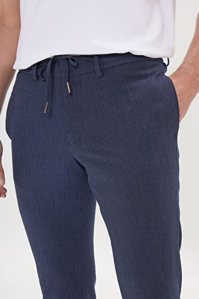 ALTINYILDIZ CLASSICS Сині обтягуючі штани з еластичним поясом і кишенями з боків