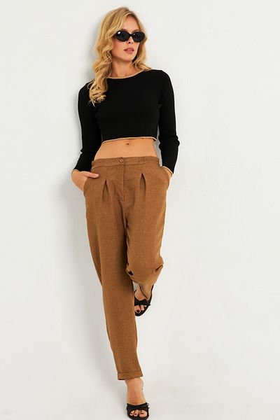 Cool & Sexy Spodnie damskie Camel Linen - Dmr340