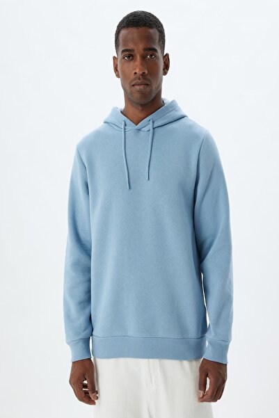 Koton Βασική φούτερ με κουκούλα από βαμβακερό μείγμα