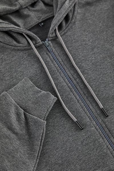 Trendyol Collection Antracitová silná mikina s kapucí a zipem - Oversize Cardigan Tmnaw22sw0620