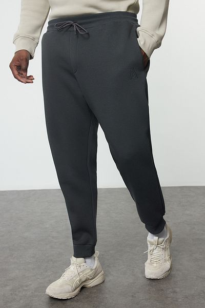 Trendyol Collection Anthracite κανονική/κανονική εφαρμογή Basic Plus μέγεθος Φούτερ TMNAW25AJ00000