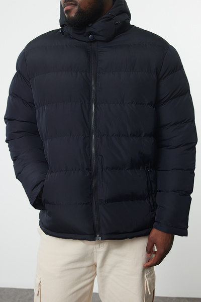 Trendyol Collection Navy Blue Regular Fit Large Size Windproof Winter Puffer Jacket - TMNAW25AW00001