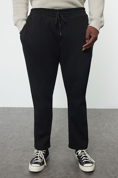 Trendyol Collection Черен спортен панталон плюс размер - стандартна кройка TMNAW25AJ00004