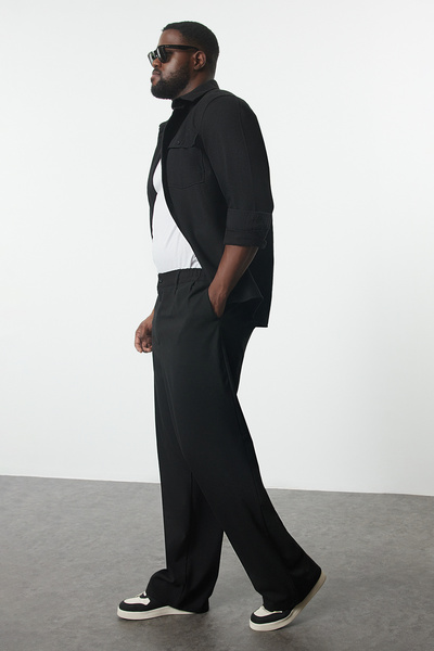 Trendyol Collection Μαύρο παντελόνι μεγάλου μεγέθους - TMNAW25AR00000