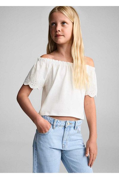 MANGO Kids Κέντημα Λεπτομερές T-Shirt