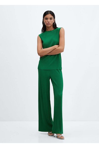 MANGO Woman Palazo Pleated Trousers