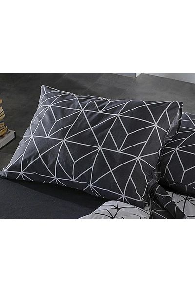 Doqu Home Σετ Παπλωματοθήκη Ranforce Polka Διπλό - Anthracite