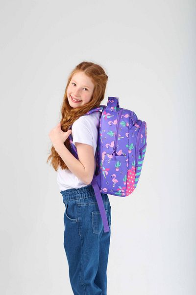 KAUKKO Flamingo Patterned School Bag - Kids L5148