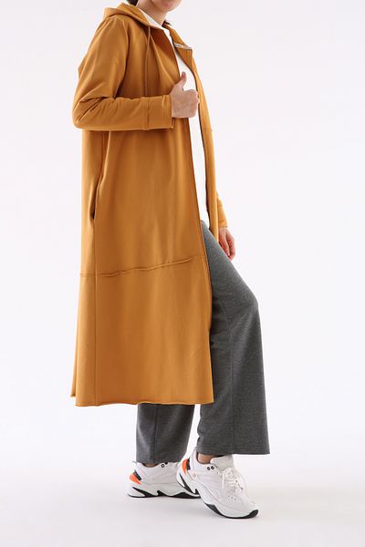 ALLDAY Βαμβακερή χτενισμένη ζακέτα Light Mustard Plus Size