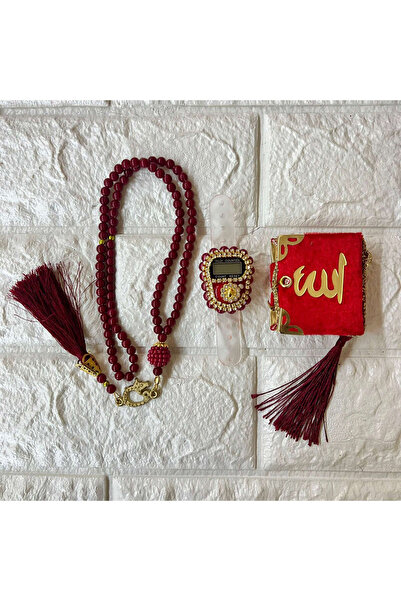 ZERO LAND Mini Coran - Kerim Luxury Stone Dhikrmatik și Pearl Prayer Beads Gi...