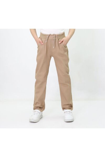 Casi Kids Beli Lastikli Bağcıklı Okul Pantolonu