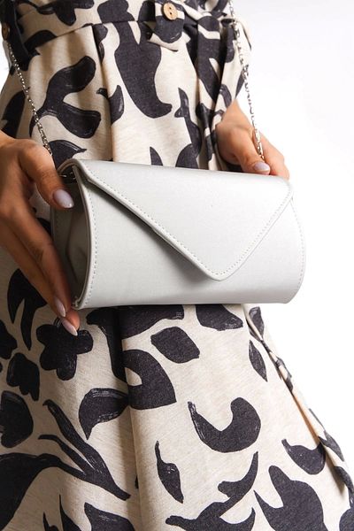 CAMOLLA Silver Satin Evening Dress Bag Portfolio Bag Clutch Bag