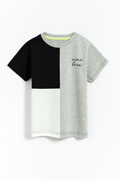 Kyron Μπλουζάκι για αγόρι 100% Cotton Block Cut - Γκρι