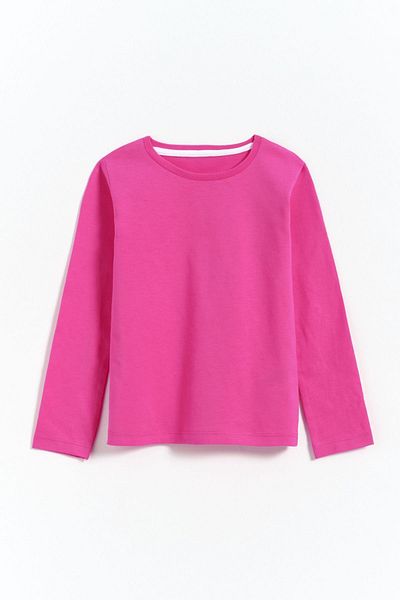 Kyron Tricou de bază pentru fetiță, 100% bumbac, cu gât crew - fucsia