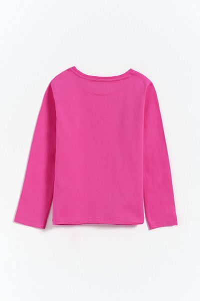 Kyron Tricou de bază pentru fetiță, 100% bumbac, cu gât crew - fucsia