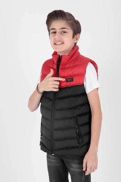 AHENGİM Boy's Hoodless Puffer Vest - Fashion Trend Ak 217980