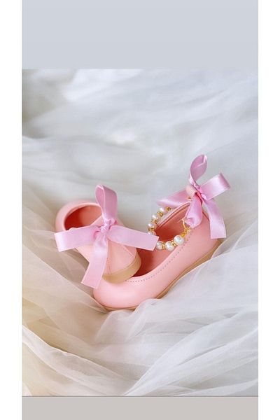 STELLA BUTİK Pantofi de balerina cu perle pentru fete