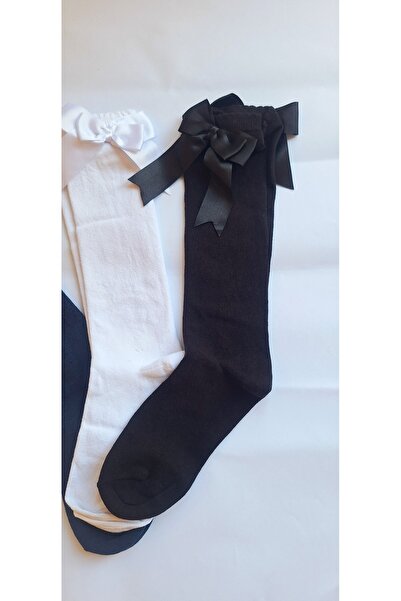 Lilyy Çorap Siyah kurdaleli çocuk çorap