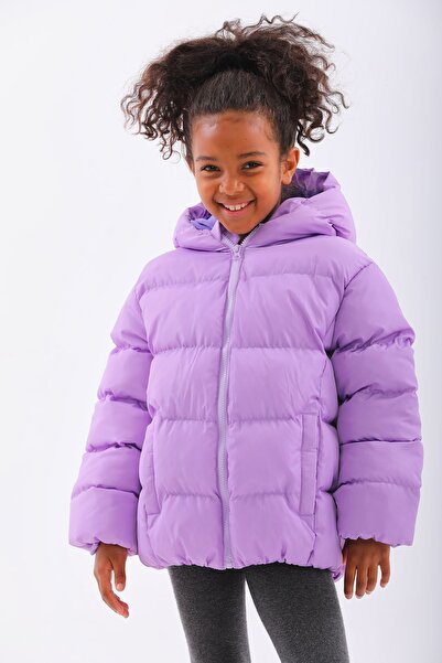 ROBA KIDS Çocuk, Su ve Rüzgar Geçirmez,  İç Polar, Kapüşonlu, Cep çıtçıtlı, Şişme Mont & Kaban RB-750