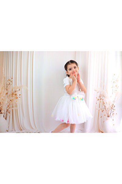 GÜL Baby Tutu Skirt for Girl - Pompom and Straight Cut