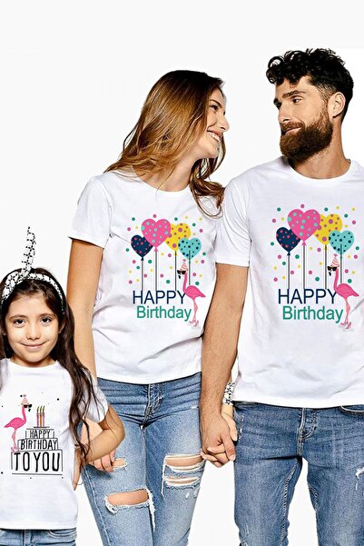 modacix ANNE BABA KIZ ÇOCUK HAPPY BIRTHDAY TSHİRT - Tek tişörttür. Kombin içi...
