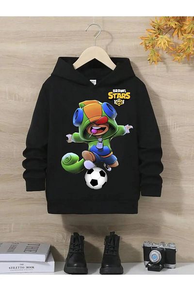 Daxia Унисекс суичър с качулка и качулка с щампа на футболен играч Brawl Stars
