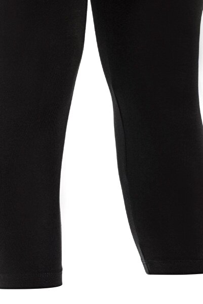 FSM1453 Girl's Athlete Capri Length Black Slim Fit Tights - 8028