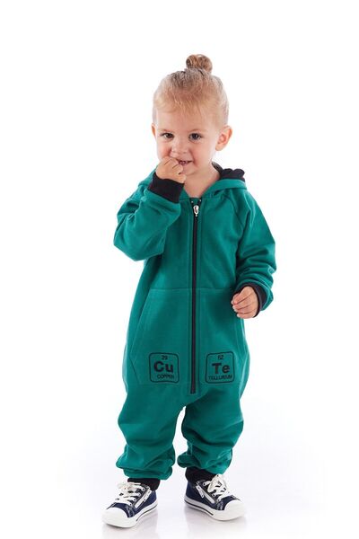 Colorinas Baby Cute Embroidered Hooded Long Sleeve Zippered Unisex Jumpsuit