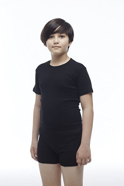 FSM1453 Boy's Cotton Ribbed Crew Neck Sleeve Colored Undershirt 6 Pcs -211