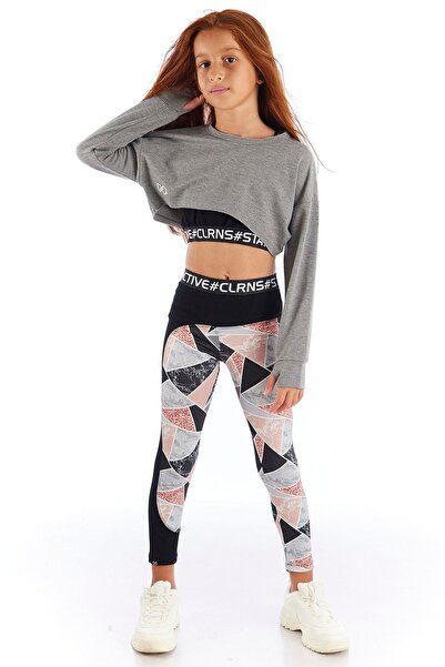 Colorinas Moderní romance s geometrickým vzorem dívčí sportovní legíny