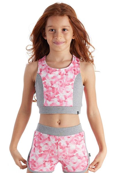 Colorinas Sanya Marble Marble Patterned Girl's Crop Sports Tank Top