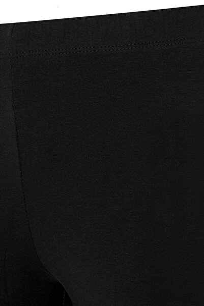 FSM1453 Girl's Athlete Bike Length Black Above Knee Slim Fit Tights-8026