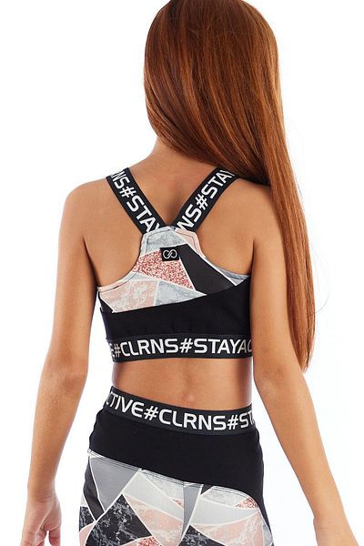 Colorinas Maieu sport crop pentru fete Modern Romance cu modele geometrice