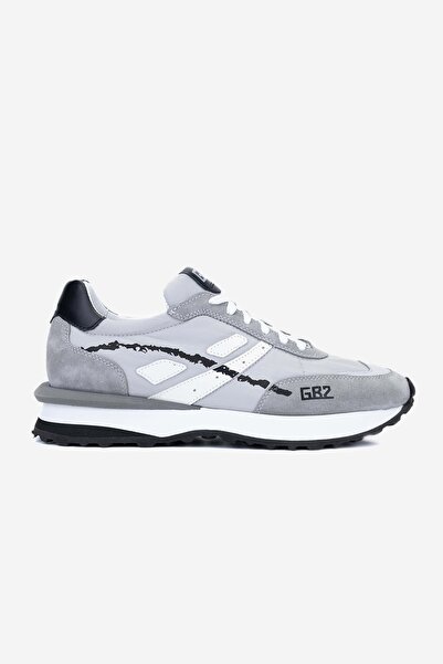 Valmenti Men's Gray Leather Sneakers - Butteri Textile Sports Shoes