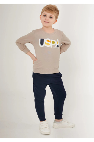 U.S. Polo Assn. ΒΑΣΗ. Σετ φόρμας Polo Assn Perfect Beige Boy