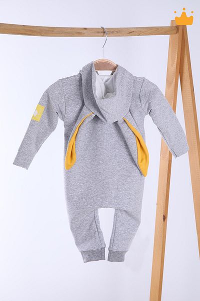 Babyhola Zippered Rabbit Eared Jumpsuit 5014