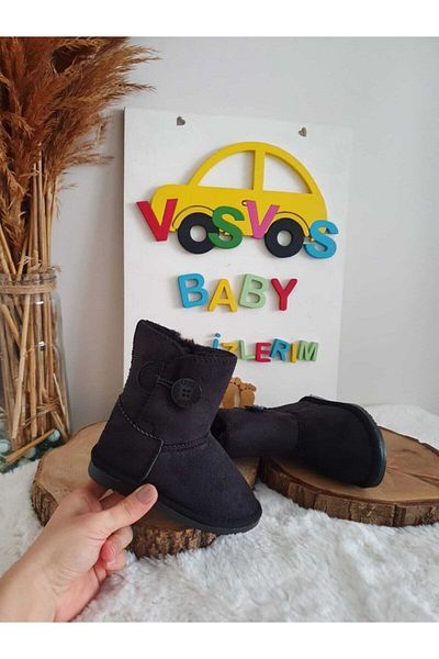 VOSVOSBABYSTORE Μαύρες μπότες (παραγγείλετε τουλάχιστον 1 μεγαλύτερο)