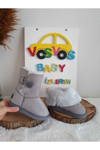 VOSVOSBABYSTORE Светлосиви ботуши (Поръчайте поне 1 размер по-големи)