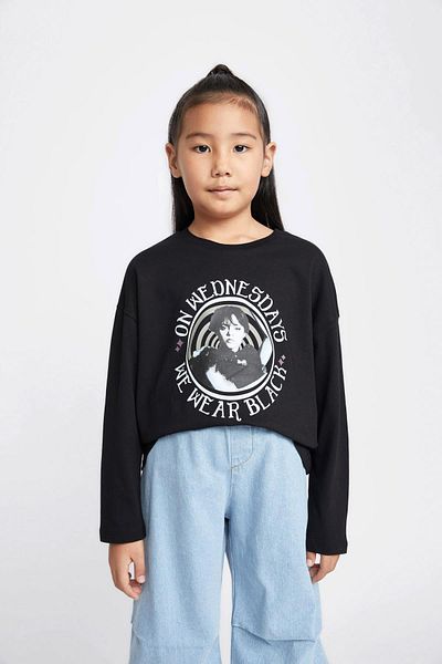 DeFacto Girls - Wednesday Oversize Crew Neck Long Sleeve T-Shirt B3545A823Wn