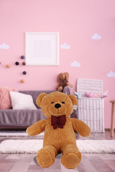 75 Cm Rengarenk Papyonlu Peluş Ayıcık - % 100 Yerli