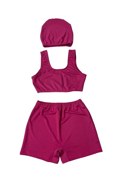 MİRASWİM Fuchsia Girl's Shorts Set
