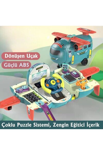 Minio Baby - Sesli Işıklı Uçak Simülasyon Oyuncak - Eğitici Oyuncak - Pilot O...