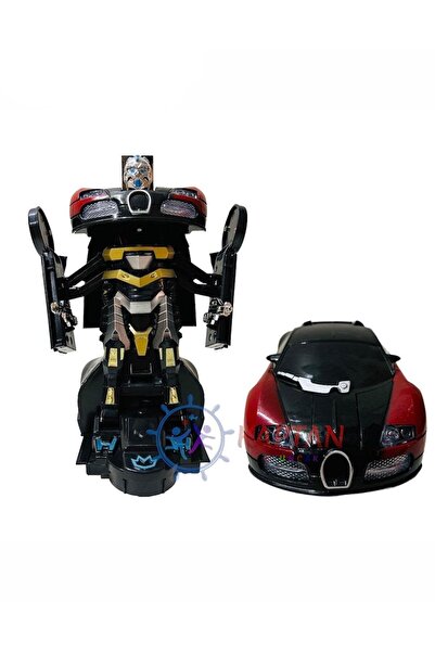 Kids Transformers Robota Dönüşen Pilli Bugatti Oyuncak Araba