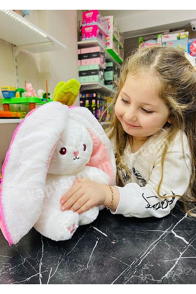 Kids Strawberry Patterned Zippered Plush Rabbit