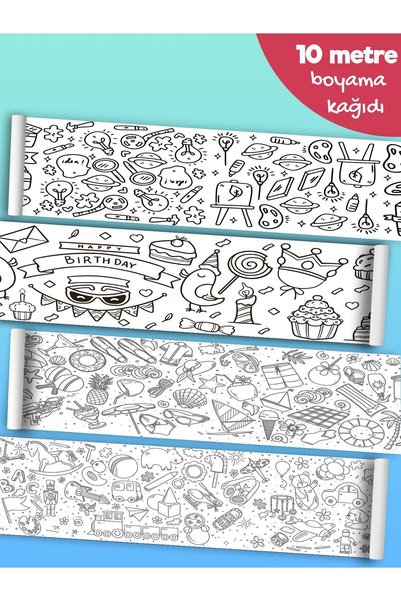 esatoys Bebek ve Çocuk için 10 Metre Rulo Boyama Kağıdı