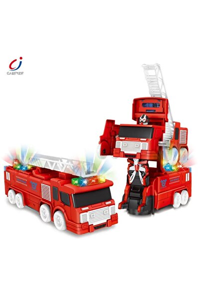 Shem Transformers Robota Dönüşen İtfaiye Araba Sesli Işıklı