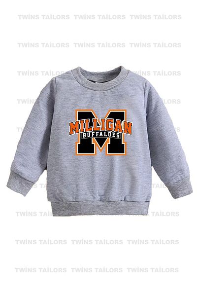 twins tailors Унисекс суитчър Milligan Buffaloes с 3 броя и кръгло деколте - сив, червен, черен