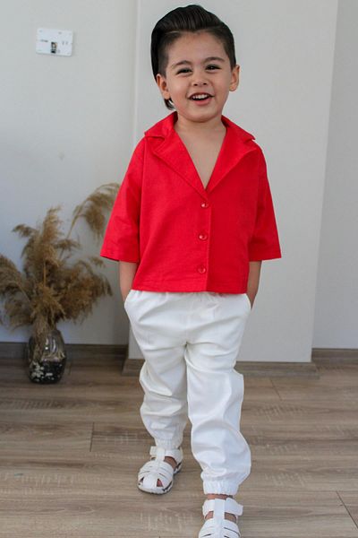 meqlife Unisex Red Children's Shirt